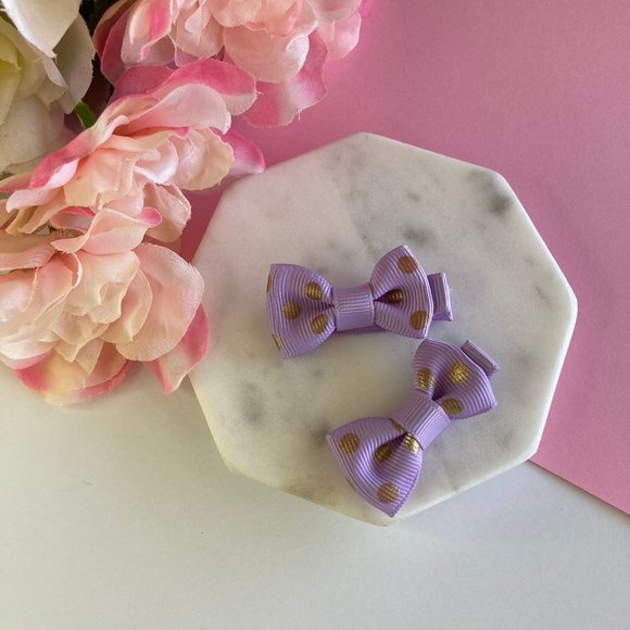Set 6 Pcs Baby Mini Bows 3 Pairs Hair Clips for Girls and Baby New - Picture 3 of 7